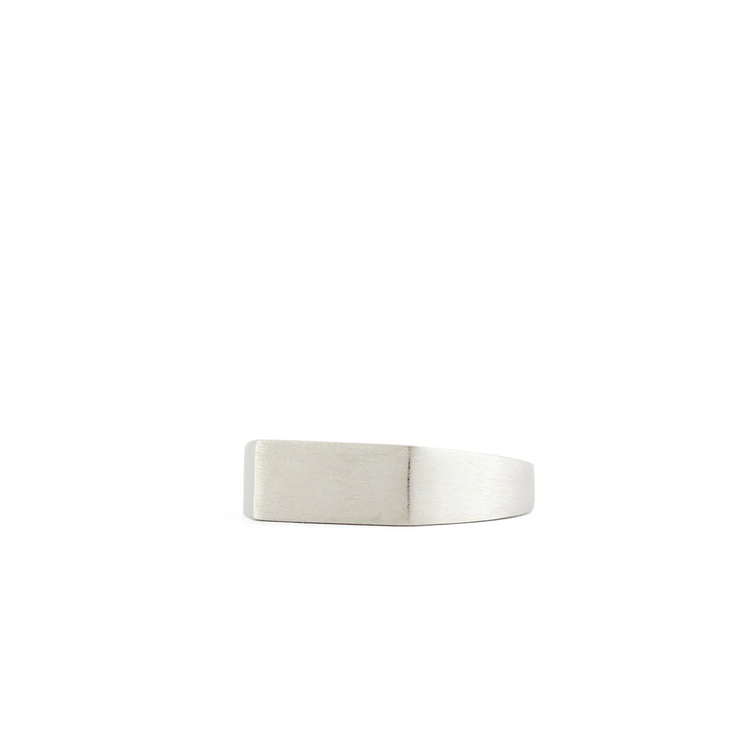 Silver Brushed Rectangle Ring - Image 5
