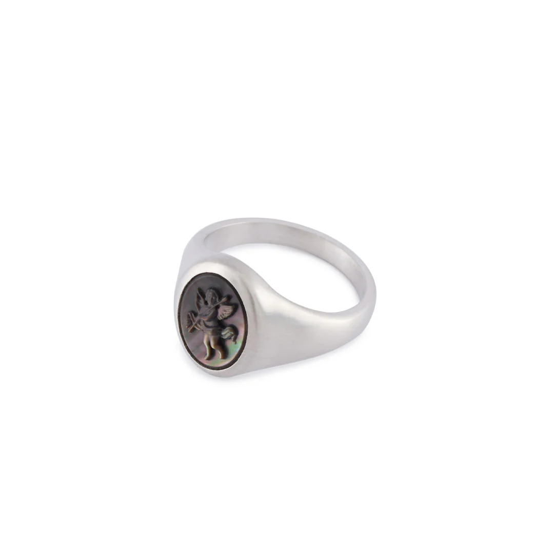 Silver Cherub Cameo Ring - Image 5